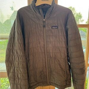 Patagonia Black Puffer Jacket with Stand-Up Collar